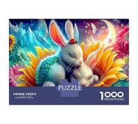 Bunny Hugs Jigsaw Puzzle 1000 Pezzi Classici Per Adulti E Bambini ≥12 Anni Giochi Rilassamento & Intell. Per Appassionati Esperti Regalo Amore Amico Natale Compleanno 38x26cm/1000pcs