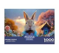Bunny in A Blue Coat Peter Rabbit Standing 1000 Pezzi Carta Ecologica Resistente Bundle Di Puzzle Bunny Anti-stress Gioco Creativo Puzzle Regali Per Famiglia E Amici 38x26cm/1000pcs