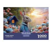 Bunny in A Blue Coat Peter Rabbit Standing 1000 Pezzi Carta Ecologica Resistente Puzzle Premium Bunny Impossibilmente Difficile Sfida Unica Puzzle Regali Per Famiglia E Amici 70x50cm/1000pcs