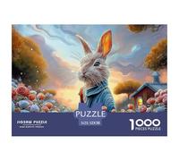 Bunny in A Blue Coat Peter Rabbit Standing 1000 Pezzi Cartoncino Extra-spesso Bundle Di Puzzle Bunny Impossibilmente Difficile Giocattolo Di Compleanno Puzzle Regali Per Famiglia E Amici 52x38cm/1000p