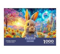 Bunny in Sunflowers, Magical Sky & Castle Puzzle Da 1000 Pezzi Cute Rabbit Gioco Di Sfida Per Uomini, Donne E Anziani 52x38cm/1000pcs