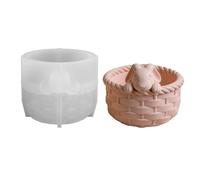 Bunny Jar Silicone Mold - Easter Basket Casting Container, Flexible Nonstick Resin Former | Reusable Jewelry Storage Template, Plaster Candleholder Crafting Accessory, DIY Workshop Classroom Decorativ