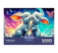 Bunny Kiss Cartone Resistente Puzzle Classico 1000 Pezzi Bunnies Cosmic Adulti Bambini Impossibile Difficile Decompressione Idea Regalo 52x38cm/1000pcs
