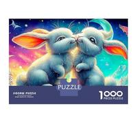 Bunny Kiss Puzzle Da 1000 Pezzi Per Adulti E Ragazzi Rabbit in Cosmic Nebula Jigsaw Multicolore Moderno Educativi Regalo Amore E Amico Stampa Di Alta Qualità 70x50cm/1000pcs