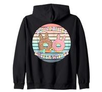 Bunny Kisses Auguri di Pasqua, Simpatica Grafica a Forma di Ciambella Felpa con Cappuccio