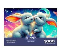 Bunny KissIntricate 1000-Piece Jigsaw Puzzles for Adults Presenting A World of Challenging Puzzle Games - These Stand As The Premier Gift Jigsaw Puzzles for Adults And Kids Age 12 Years Up 52x38cm/10
