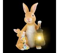 Bunny Lamp - Solar Easter Outdoor Light | Cute Resin Bunny Lantern With Solar Lights, Weatherproof And Waterproof Decor For Yard, Lawn, Patio, Porch, Pathway, Walkway, And Garden Landscape