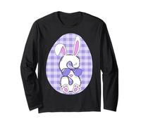 Bunny Lettera S Initial Occhiali da Sole Viola Gingham Graphic Maglia a Manica