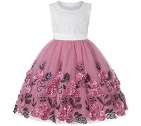 BUNNY LULU Filles Robe inclinée épaule Demoiselle d’honneur Princesse Bal