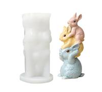 Bunny Mold - Easter Themed Craft Supply, Reusable Plaster & Cement Tool, Soft Non-Stick, Ideal for Art Projects, Professional Grade Molding, Decoration Kit for Parties, Classroom, White