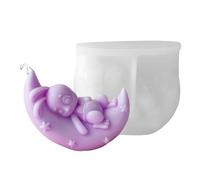 Bunny Mold Silicone, Moon Rabbit Resin Casting, Desk Decoration Crafting Tools, Candle Making Plaster Ornament, DI Y Art Supplies for Clay, Epoxy, Scultura