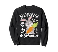 Bunny Mom Coniglio Carota Fiore Sorriso Felpa