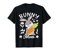 Bunny Mom Coniglio Carota Fiore Sorriso Maglietta
