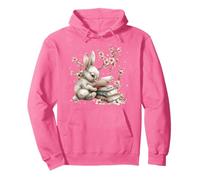 Bunny Mom Love Reading for Rabbit Owners Pink Cherry Blossom Felpa con Cappuccio