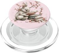 Bunny Mom Love Reading For Rabbit Owners Pink Cherry Blossom PopSockets PopGrip per MagSafe