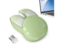 Bunny Mouse - Mouse wireless a forma di coniglio, 59 g, ricevitore USB A tri-modalità, silenzioso, per laptop/desktop/PC (Pink Angie), pulsanti programmabili, dock ricaricabile
