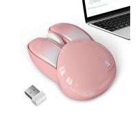 Bunny Mouse Wireless: materiale color pastello, rotella di scorrimento integrata, protezione antiattrito esterna, soluzione avanzata per l'ottimizzazione dello spazio del laptop | Accessorio cordless
