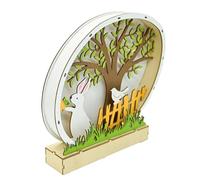 Bunny Night Light Ornament-Easter Wooden Bunny Light-Up Decor, Figura Coniglietto A LED Rustico | Centrotavola Di Coniglietto In Legno, Decorazione Da Tavola Di Pasqua Di Primavera Per Giardino, Camer