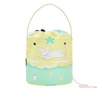 Bunny on Cloud Pattern Crochet Tote Bag Crochet Filati Storage Portatile Ago Storage per Uncinetto Uncinetto Accessorio