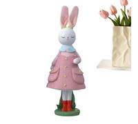 Bunny Ornament - Bunny Resin Ornaments With Skirt Easter Home Decor, Cute Rabbit Figures Table Sculpture | For Kitchen Living Room Bedroom Office Mantel Desk Entryway Shelf Holiday Birthday