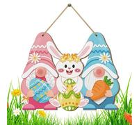 Bunny Ornamento - Pastore porta di Pasqua - Pasqua Bunny Wooden Welcome Sign | Decorazione Appendiabiti Coniglio Primavera Casa stagionale per scale, cappotto, tavolo da pranzo