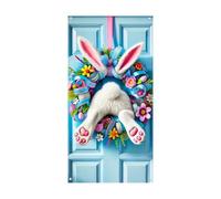 Bunny Party Backdrop - Easter Decorative Banner, Large Scene Background Cloth, Festive Wall Cover Accessory, Reusable Event Decoration | Office Celebration Setup, Outdoor Yard Display, Classroom