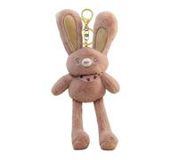 Bunny peluche, portachiavi coniglio - Tirare il fascino dello zaino delle orecchie,Giocattolo di peluche interazione divertente che tira le orecchie del portachiavi del coniglio animale della peluche