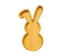 Bunny Plates - Natural Wood, 28 x 15,7 cm, Wooden Tableware, Snack Serving Dish | Cute Divised Plate, Easter Tray For Snacks, Candies, Fruit, Nuts, Pistacchi, Cherries, Travel, Christmas, Birthday