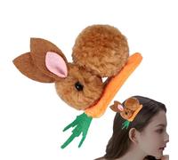 Bunny Plush Hair Clip, Cute Stuffed Bunny Carrot Hairpin, Elastic Lavish, Animal Accessories, Soft and Adorable Design, Durable Metal & Plush Material (8x6.5cm), Perfect for Women and Girls