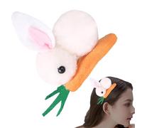 Bunny Plush Hair Clip, Plush Bunny Hairpin, Carrot Hairpin, Bunny Hair Accessories, Animale Hair Clip, Peluche Animale Hair Clip, Bunny Hairpin for Women, Plush Bunny Hair Clip for Girls, Cute Plush
