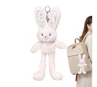 Bunny Plush Keychain - Plush PP Cotton Stuffed Keyring, Cute Bunny Bag Charm, Soft Rabbit Keychain | Kawaii Backpack Accessory For Handbag, Purse, Tote Decoration, Travel, School, Birthday Gift