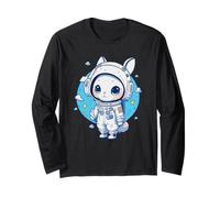 Bunny Rabbit Astronaut Casco Space Suit Ragazze Grafica Maglia a Manica