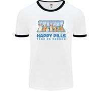 Bunny Rabbit Happy Pills Antidepressivo Uomo Ringer T-Shirt