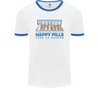Bunny Rabbit Happy Pills Antidepressivo Uomo Ringer T-Shirt