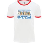 Bunny Rabbit Happy Pills Antidepressivo Uomo Ringer T-Shirt