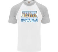Bunny Rabbit Happy Pills Antidepressivo Uomo S/S Maglietta Baseball
