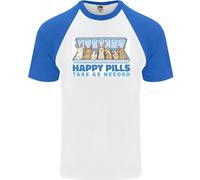 Bunny Rabbit Happy Pills Antidepressivo Uomo S/S Maglietta Baseball