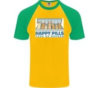 Bunny Rabbit Happy Pills Antidepressivo Uomo S/S Maglietta Baseball