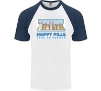 Bunny Rabbit Happy Pills Antidepressivo Uomo S/S Maglietta Baseball