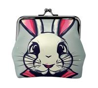Bunny Rabbit Print Fashion forward donne portamonete carino mini cerniera portafoglio con chiusura a bacio impermeabile