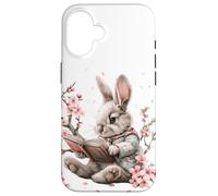 Bunny Reading Under Cherry Blossom For Girls Who Loves Books Custodia per iPhone 16