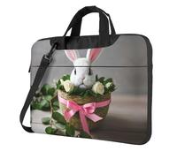 Bunny Rosette Stampa Borsa Protettiva Del Computer Versatile Borse Computer Caso Morbido Donne Uomini Unico, Nero, 14 inch