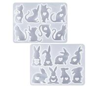 Bunny Silicone Mold - 2 pezzi DIY Craft Mold | 3D Easter Bunny Silicone Molds, Easy Release For Soap, Candle, Wax, resina epossidica, Home Decor, Art Projects, Spring Party, Holiday Crafts