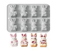 Bunny Silicone Mold Heat Resistant | Easter Bunny Shape Mould For Cake Ice Soap Candle Cookie Candy, Non-Stick Silicone Baking And DIY Craft Mold For Party Dessert Supplies