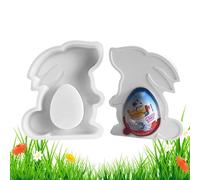 Bunny Statua Mold,Easter Bunny Egg Pattern Cupcake Cookie Baking Decorating Moulds | 3D Rabbit Animal Candle Holder Cement Gypsum Epoxy Resin Silicone Mold for Easter Holiday Spring