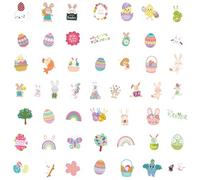 Bunny Sticker, 50 simpatici coniglietti pasquali, adesivi per cartoni animati, impermeabili, estetici, decorativi, per scrapbooking, artigianato, progetti fatti a mano, etichette per bambini