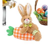 Bunny Stuffed Animal, Cartoon Soft Cute Plush with Carrot, Easter Rabbit Plush Toy, Decorative Soft Toy, Cuddly Animal Doll, for Children Boys Girls Youth Teens Family Friends Daily Indoor Holiday