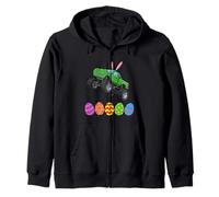 Bunny T-Rex Monster Truck Jumping Easter Eggs Toddler Kid Felpa con Cappuccio