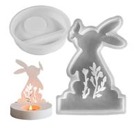 Bunny Tea Light Bandle Helder Stampo, Coniglio Stampo Candelabro In Silicone, Candeliere Stampo In Silicone Pasquale Bunlestick - Decorazione Della Casa Stampo Coniglio Più Silenzioso Pasqua Stampo B