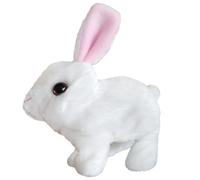 Bunny Toy, Realistic Animal Toy, 6.3x3.54in Jumping Cute Stuffed Rabbit, Electronic Pet Movements Ear Twitching, Interactive Plush Figure for Kids, Gifting, Home Playtime Fun